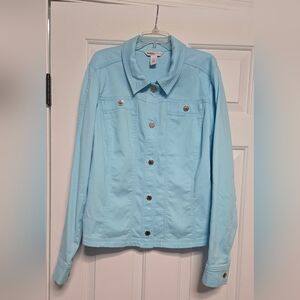 NWOT White House Black Market Sky Blue Jean Jacket XL